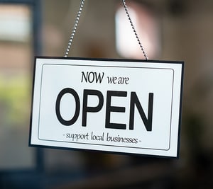 Now Open sign 