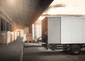 delivery truck being loaded